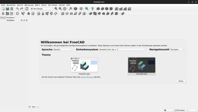 FreeCAD nach Reset