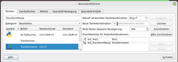 Transformieren: Pfeile zum Verschieben, Kugeln zum Drehen